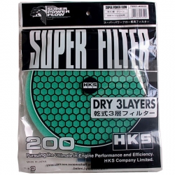 RED HKS Replacement Air Filter Super Power Flow Reloaded 200mm Dry 3 Layer 